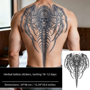 Adesivi per <span class=keywords><strong>Tatuaggi</strong></span> Teschio Diavolo per Schiena Intera, Bestseller, Impermeabili, Design Audace, Durata 10-12 Giorni, Lusso Accessibile per <span class=keywords><strong>Tatuaggi</strong></span> Maschili - Product Image 1