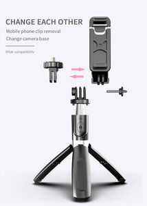 Perche <span class=keywords><strong>Selfie</strong></span> sans fil <span class=keywords><strong>4</strong></span> en 1 L02, trépied pliable, monopode, universel pour Smartphones, Gopro et caméras de sport - Product Image 5
