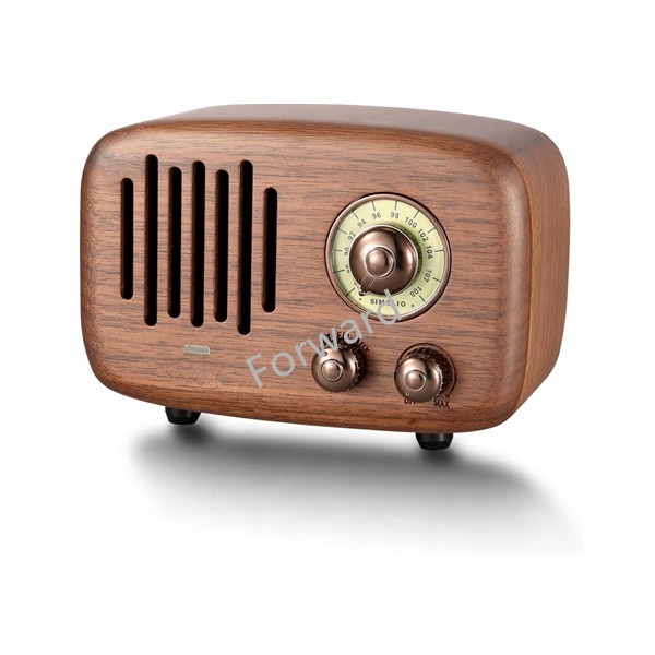 Retro Bluetooth OEM Designed Black Walnut Wooden Speaker With Loud HD Sound
