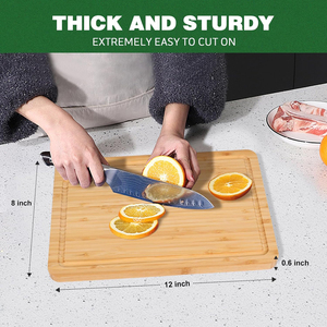 Tabla de Cortar de Bambú Simple para Cocina, Estándar de <span class=keywords><strong>Supermercado</strong></span>, Fabricante OEM ODM, para Suministros de Hoteles y Restaurantes - Product Image 4