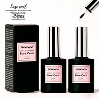 SAGALAGA 15ml HEMA & TPO Free Base Coat Top Coat UV LED Soak Off Nail Gel Polish Foundation Top Base Coat