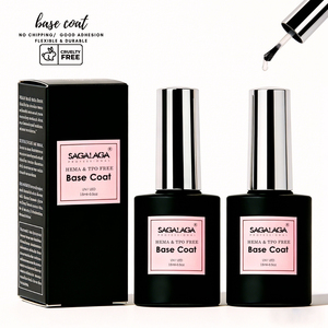 SAGALAGA 15ml HEMA & TPO Free Base Coat Top Coat UV <span class=keywords><strong>LED</strong></span> Soak Off Nail Gel Polish Foundation Top Base Coat - Product Image 3