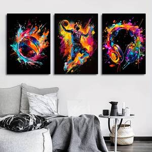 Decorazione per ufficio stampa su tela Pop Art Design Street Graffiti colorati design moderno nuovo Design decorazione murale pittura a olio - Product Image 4