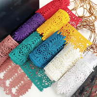 Bordure en dentelle chimique élastique élégante brodée pour vêtements, sous-vêtements, jupes, robes de mariée, poignets, accessoires, chaussures, sacs