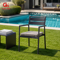 Chaise de jardin en aluminium, chaise d'extérieur en métal avec accoudoirs, chaise de patio pour bronzer, style antique pour jardin, cour, pelouse