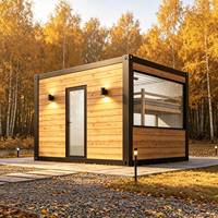 Cabine modulaire préfabriquée de luxe en acier avec grande fenêtre panoramique en verre, maison portable, camping, villa d'invités pour jardin