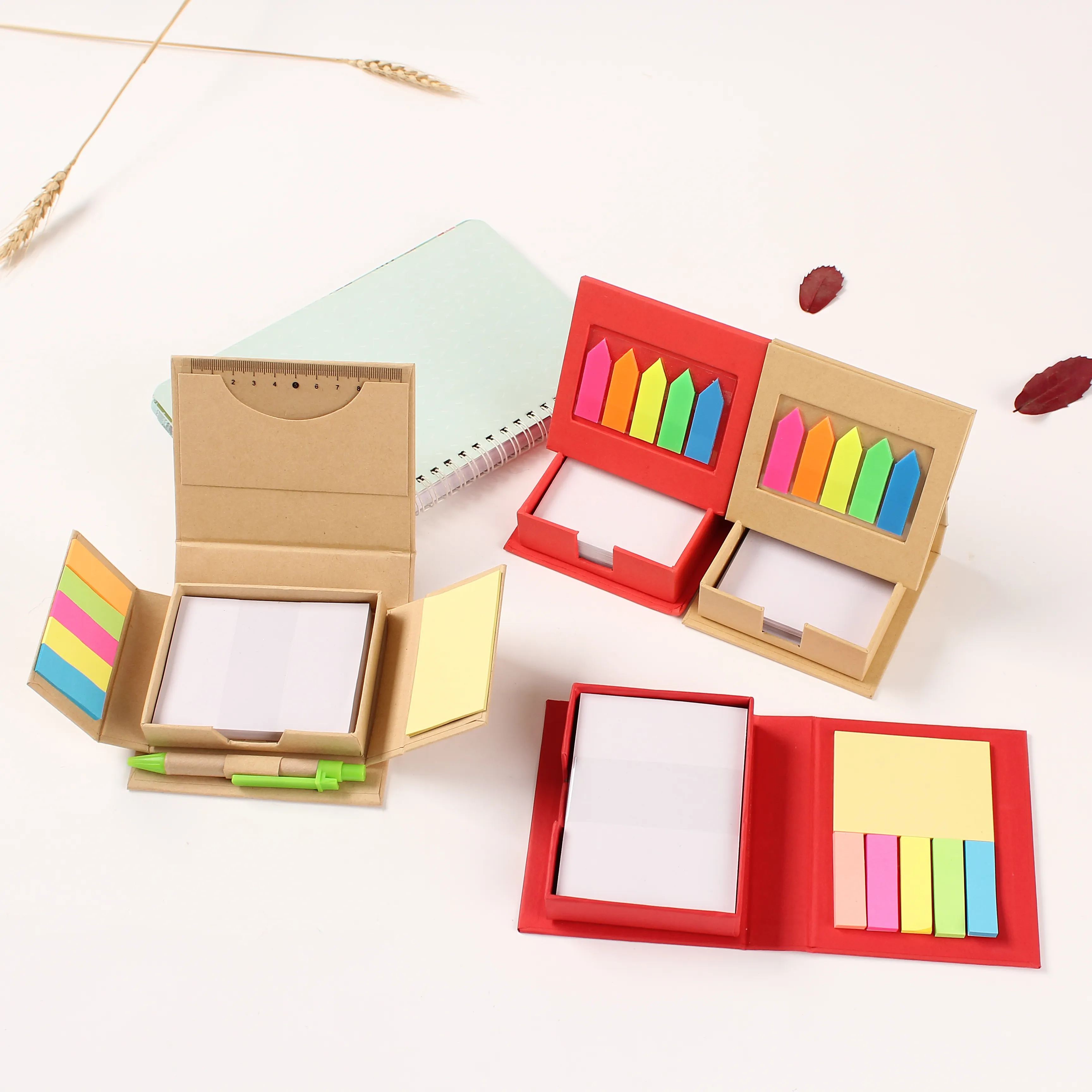 Khuyến Mại Quà Tặng Lưu Ý Dính Memo Cube Trong Kraft Giấy Box Với Pen Chủ