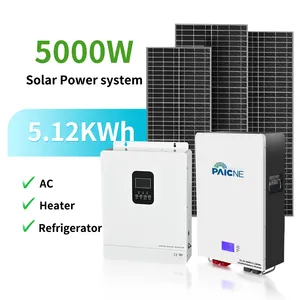 10000瓦太阳能电池板套件5KW离网10kw太阳能锂电池家用太阳能系统