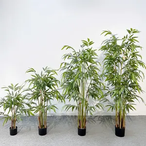 NEU Plastik-Bambuspflanzen künstliche Bambuspflanze im Topf
