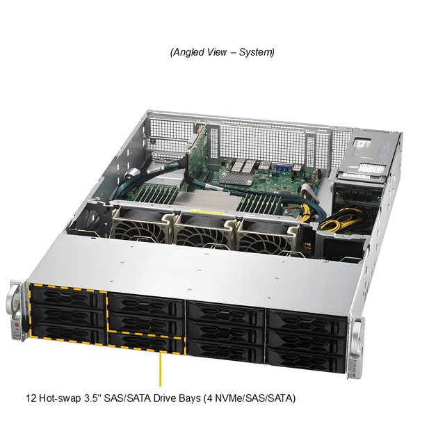 New Original Supermicro ARS-520M-NRL-OTO-42 Server System, Ampere Altra Q64-22, 64-Core, 128GB DDR4-3200 Memory, 960GB SSD