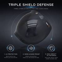 Visière bulle rétro à 3 clips pour casques de moto, protection solaire, style Cafe Racer, lunettes de moto
