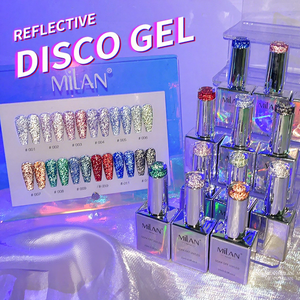 Nuevo Set de Esmalte de Uñas en Gel UV LED <span class=keywords><strong>Milan</strong></span>, 12 Colores, 15ml, No Tóxico, Certificado MSDS, Acabado Brillante Diamante, Venta al Por Mayor - Product Image 1