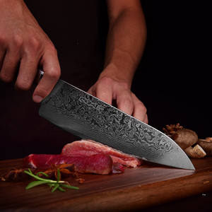 Acero al carbono 8 pulgadas VG10 Damasco Cuchillos de cocina Cuchillo de chef de acero al carbono con mango G10 - Product Image 5