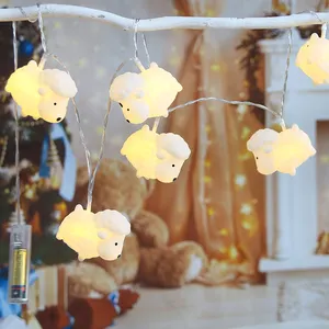 핫 세일 귀여운 동물 양 10L LED 문자열 조명 크리스마스 장식 휴일 조명 홈 키즈 룸 장식 조명