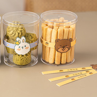 Pot à biscuits en plastique Transparent, boîte à gâteaux de Dessert, seau à biscuits rond, boîte à pâtisserie scellée