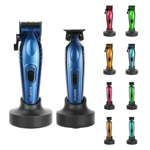 KooFex USB Charge BLDC Motor All Metal Body High Power Recarregável Hair Clipper E Trimmer Combo com suporte para homens