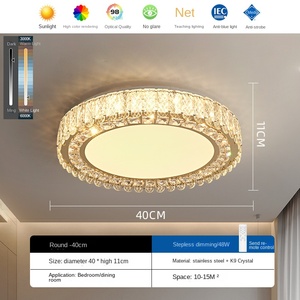Lámpara de techo LED con carcasa de plástico ABS nórdico, que cambia de ajuste de brillo Color, 4000K/6000K para superficie de Metal de sala de estar de Hotel - Product Image 2