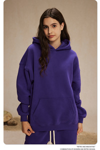 Sudaderas con capucha y sudaderas con bolsillo para otoño de alta calidad personalizadas Unisex 350 Gsm de tela polar sólida de talla grande - Product Image 4