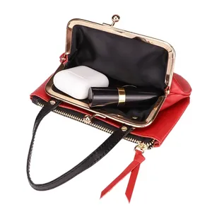 Monedero AndoBag para Mujer, Bolso de Mano de Cuero Vacuno Genuino, Cartera Vintage con Cierre de Beso, Bolsa de Almacenamiento de Gran Capacidad 1478 - Product Image 6