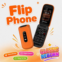 Teléfono Móvil para Personas Mayores en Oferta, Teléfono con Función de Doble SIM 2G GSM, Plegable, con Cámara