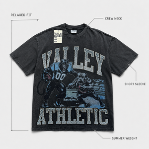 T-shirt <span class=keywords><strong>Vintage</strong></span> Lavata con Stampa Grafica a Lettere da Uomo, 250GSM 100% Cotone, Stampa Digitale con Strass, Oversize, Streetwear, Pronta Consegna, Ingrosso - Product Image 4