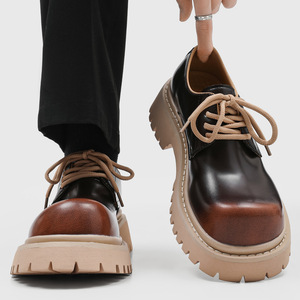 Nouvelle Arrivée 2026 – Chaussures Derby Homme à Lacets, Style Britannique, Confortables et Élégantes, à Semelle Épaisse Rehaussante pour Grandes Tailles - Product Image 1