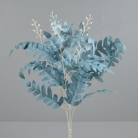 Bouquet de feuilles d'arbre de goupillon en soie artificielle, plantes vertes, décorations florales pour table basse, arrangement de mariage, feuille de goupillon artificielle