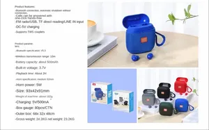 New 2025 tg809 2 trong 1 Mini TWS Earbuds T & G xách tay loa không dây BT ngoài trời 10W loa - Product Image 5