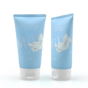 Emballage cosmétique en plastique vide personnalisé de 180 ml avec bouchon à clapet, nettoyant visage, lotion, soin de la peau, tube ovale souple à presser - Product Image 4