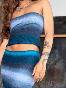 Top Corto a Tubo con Spalle Scoperte, Elastico, a Costine, Sfumato, Traspirante ed Ecologico, Produzione Personalizzata OEM ODM - Product Image 3