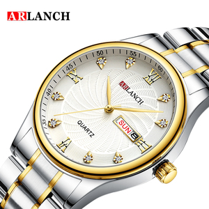Montre à quartz pour homme, double calendrier, étanche, en acier inoxydable, montre-bracelet décontractée pour affaires - Product Image 5