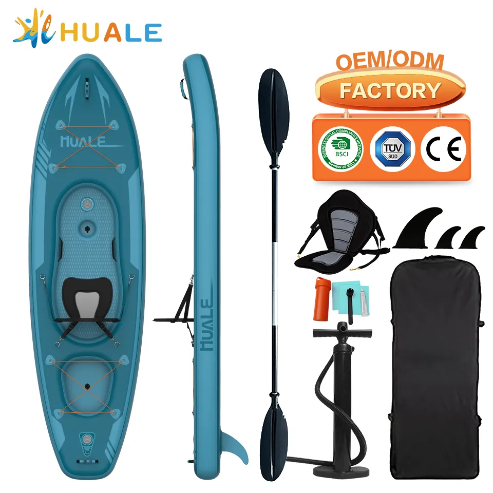 Vendita calda produzione palmare elica Kayak barca gonfiabile a remi 2 persone canoa portatile Sport acquatici