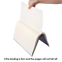 Cuaderno de Notas Foska de Tapa Dura, 60 g/m², 400 Páginas, Papel Negro Liso para Escribir, Tamaño Grande