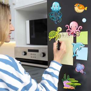 Imanes de Refrigerador con Diseño de Animales Marinos, Decoraciones para Puertas, Adhesivos Magnéticos para Refrigerador con Temática Oceánica de Verano, Imanes de Peces y Corales para el Hogar - Product Image 4