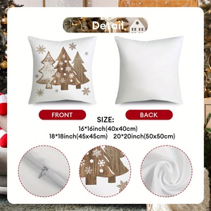 Vente Flash Noël 2026 : Coussins carrés en petites séries, Housses de <span class=keywords><strong>coussin</strong></span> personnalisées, Coussins décoratifs saisonniers et thématiques - Product Image 2