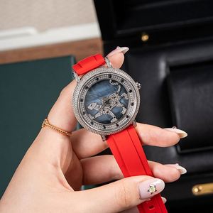 Montre de luxe de haute qualité en quartz, zircon incrusté à la main, miroir saphir, boîtier en acier fin, bracelet en silicone, Ronda, résistante à l'eau, caoutchouc - Product Image 2