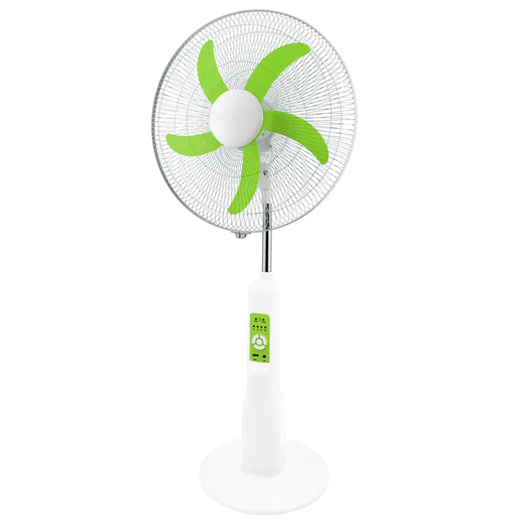 Portable Rechargeable Standing Fans Home Battery AC/DC Fan With LED Light