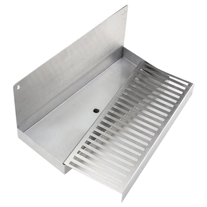 Stainless Steel Wall Mounted Beer <strong>Drip</strong> <strong>Tray</strong> with Drain Hole for Beer Coffee Beverage Dispenser Homebrew <strong>Bar</strong> Tool - Product Image 1