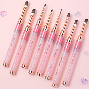Pincel de Gel para Uñas, Diseño Mejorado con Cuadrícula, Pétalos de Flores, Acuarela, Ovalado, Plano, Redondo, Largo, para Manicura, Salón de Belleza, Arte de Uñas - Product Image 5