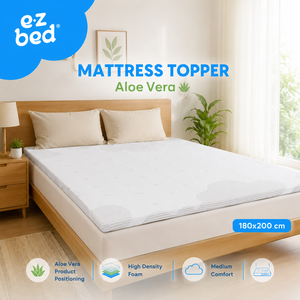 Apportez un confort équilibré à votre lit avec le surmatelas en mousse haute densité E Z Bed Aloe Vera 5 cm à sensation moyenne. - Product Image 1