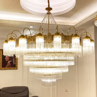 Bijouterie Contemporain Multi Taille Personnalisable Intérieur Abat-Jour en Verre Pendentif Lumières Lustre en Cristal de Luxe