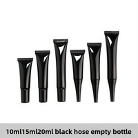 Tube souple en plastique noir de 10 ml à 20 ml pour appliquer crème pour les yeux, anticernes, fond de teint - Mini-tubes cosmétiques avec plusieurs options de bouchons