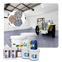 Résine époxy pour sols à deux composants auto-nivelante haute brillance, kit de résine époxy A et B pour revêtement de sol en béton avec flocons pour garage
