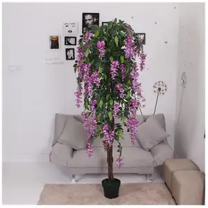 JIAWEI Árvores Artificiais Flor Videira De Seda Proteção Ambiental Grande Oem/Odm Ivy Folha Buque Rosa Árvores Artificiais Flor