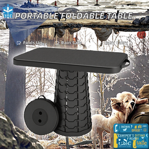 Mesa Plegable de Plástico Resistente al Agua, Ligera y Duradera para Exteriores, Ideal para Campamento, Barbacoa y Parque, Diseño Portátil - Product Image 2
