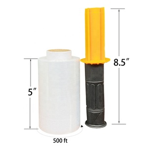 Pellicola Estensibile Industriale Mini 5 Pollici <span class=keywords><strong>500</strong></span> Piedi con Maniglia, Impermeabile, Trasparente, in Plastica Aderente per Imballaggio e Trasporto Pallet - Product Image 4