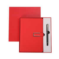 Ensemble cadeau de journal en cuir PU personnalisé haut de gamme avec logo en relief, carnet à couverture rigide A5 et stylo en métal doré, kit de bureau de luxe