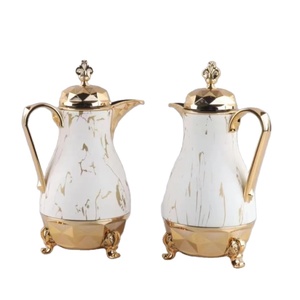 Thermos di Lusso Stile Arabo 1000ML+700ML, Utensile Domestico Reale, Dallah per Caffè Arabo e Thermos per Tè in Pelle - Product Image 1