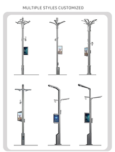 Palo per Illuminazione Intelligente con Telecamera CCTV, Display LED WiFi, Altezza 9M, Temperatura <span class=keywords><strong>Colore</strong></span> Automatica, Dimmerabile, Impermeabile IP65, Palo per Illuminazione Stradale, Garanzia 5 Anni - Product Image 4