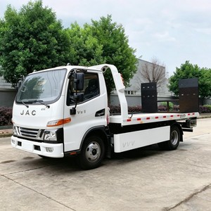 Small JAC 3 Ton <b>Flatbed</b> Wrecker <b>Truck</b> 4x2 Slidebed Tow <b>Truck</b> with Underlift and Winch for Sale - Product Image 4